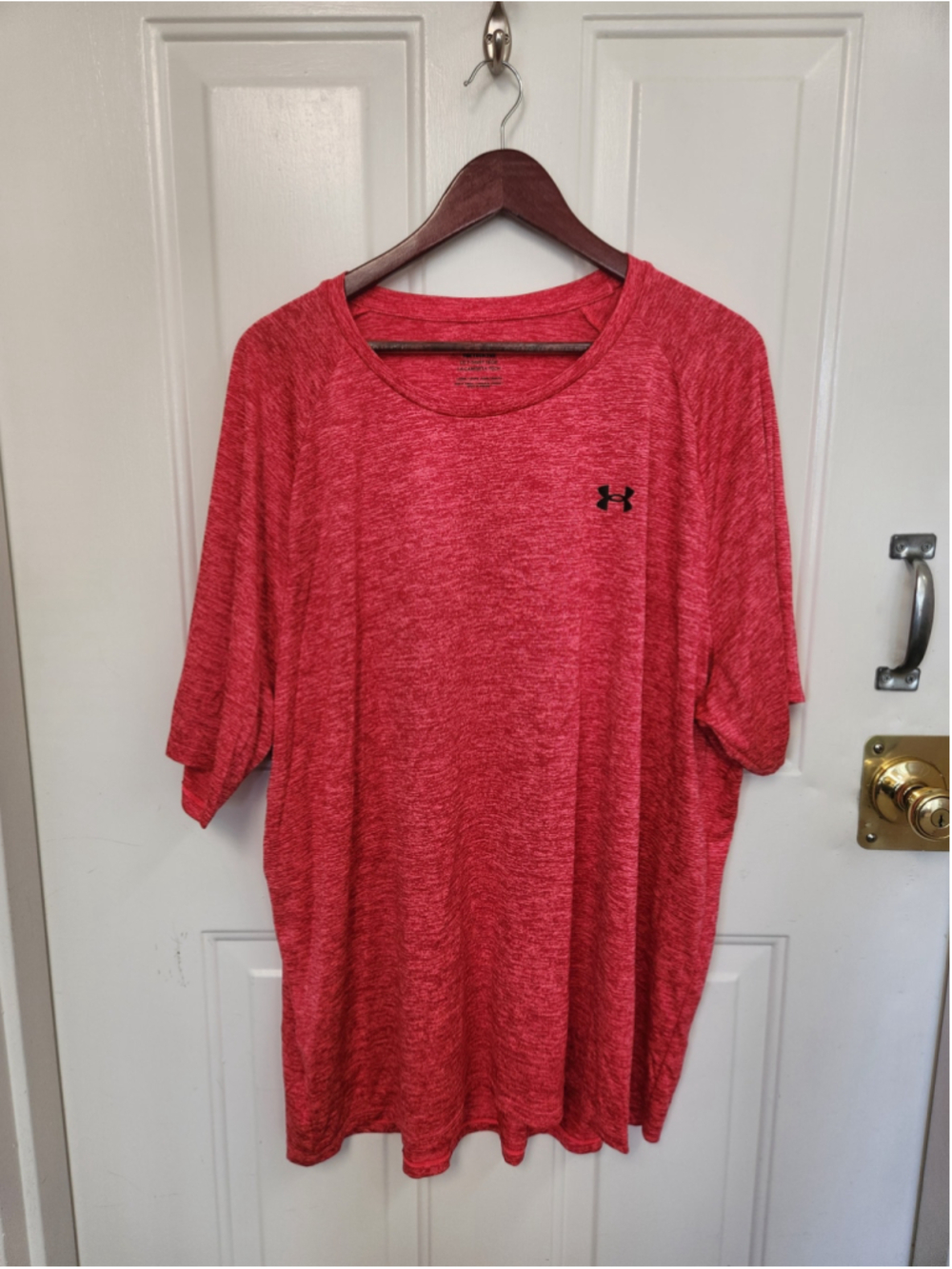 Under Armour Tech Tee Short Sleeve Shirt, 4XL, Red